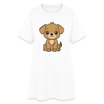 Chien - Robe T-shirt Femme - blanc - Devant