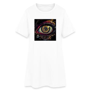 Zeit Augen Bewegung - Frauen T-Shirt-Kleid - Weiß - Vorne