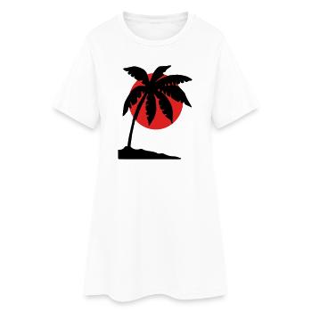 Coucher de soleil sur les palmiers – Silhouette tropicale - Robe T-shirt Femme - blanc - Devant