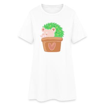 Plante Cactus Cactus - Robe T-shirt Femme - blanc - Devant