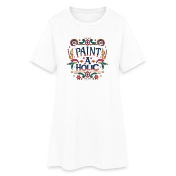 Accro de la peinture - Robe T-shirt Femme - blanc - Devant