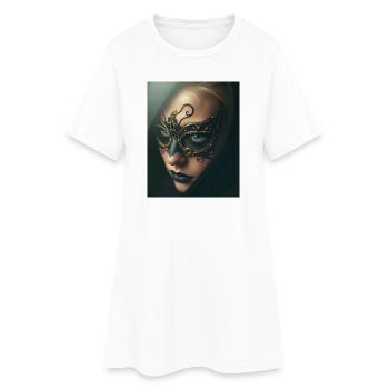 Femme Enchantement Masquée d’Or Noire -GBC - Robe T-shirt Femme - blanc - Devant