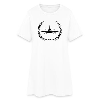 Airplane Symbol Wreath - Women’s T-Shirt Dress - white - Front
