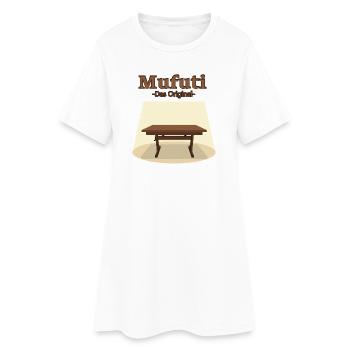 Mufuti Original: DDR Tisch im Spotlight - Frauen T-Shirt-Kleid - Weiß - Vorne