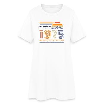 Vintage Geburtstag Limitierte – November 1975 - Frauen T-Shirt-Kleid - Weiß - Vorne