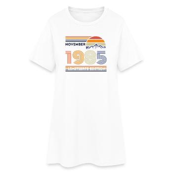 Vintage Geburtstag Limitierte– November 1985 - Frauen T-Shirt-Kleid - Weiß - Vorne