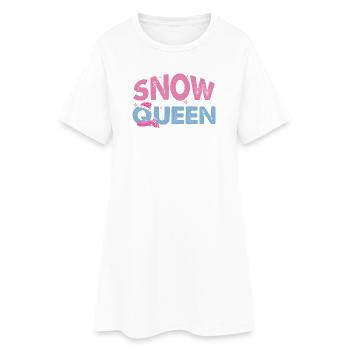 Vacances d’hiver Reine des Neiges - Robe T-shirt Femme - blanc - Devant