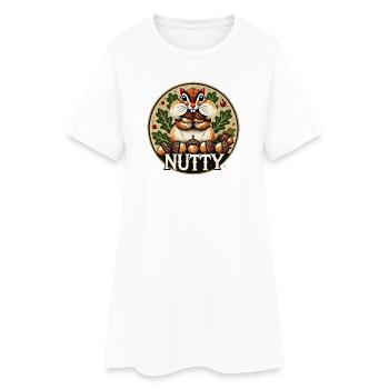 Nutty Chipmunk Harvest Charm - Women’s T-Shirt Dress - white - Front