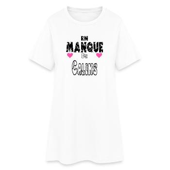 En Manque De Câlins - Robe T-shirt Femme - blanc - Devant