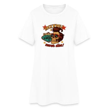 Rock'n'roll never dies! - Robe T-shirt Femme - blanc - Devant