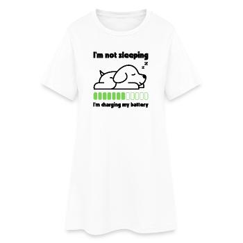 Le chien endormi recharge sa batterie - Robe T-shirt Femme - blanc - Devant