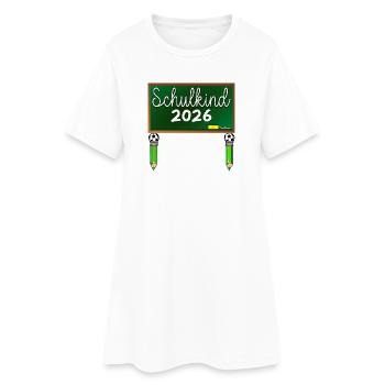 Inscription à l’école, écolier, enfant, 2026, début du football scolaire - Robe T-shirt Femme - blanc - Devant
