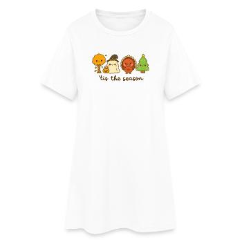 Es ist die Jahreszeit Cute Holiday Crew, Weihnachten - Frauen T-Shirt-Kleid - Weiß - Vorne