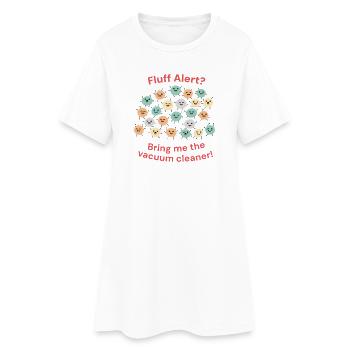 Alarme de duvet : Apportez l’aspirateur ! - Robe T-shirt Femme - blanc - Devant