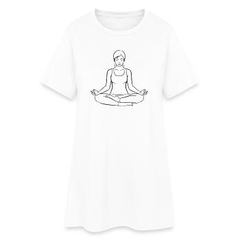 Femme méditante dans le lotus – Yoga et pleine conscience - Robe T-shirt Femme - blanc - Devant