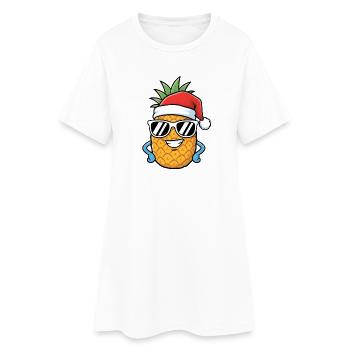 Weihnachten Ananas Kunst - Frauen T-Shirt-Kleid - Weiß - Vorne
