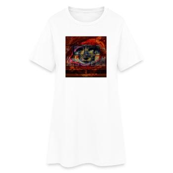 Décor rétro coloré d’œil et d’horloge - Robe T-shirt Femme - blanc - Devant