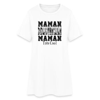 Maman Bibliothécaire Maman Très Cool - Robe T-shirt Femme - blanc - Devant