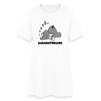 Éléphant Endormi avec le titre babarbiturique - Robe T-shirt Femme - blanc - Devant