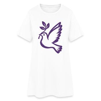 Colombe violette emblème branche d’olivier - Robe T-shirt Femme - blanc - Devant