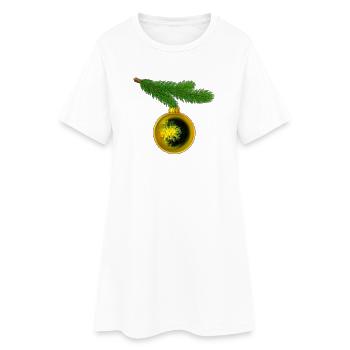 Boule de Noël avec des anémones crustacées sur une branche de sapin - Robe T-shirt Femme - blanc - Devant