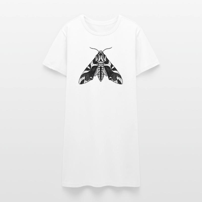 Moth Shadow Pattern Moth Black Moth Women’s T-Shirt Dress