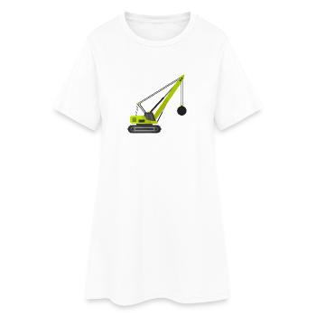 Wrecking ball crane - Women’s T-Shirt Dress - white - Front