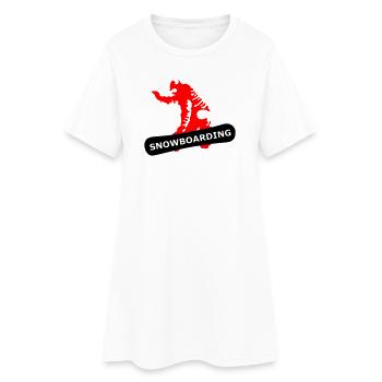 Snowboarding - Frauen T-Shirt-Kleid - Weiß - Vorne