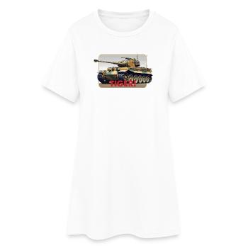 Tiger Panzer Illustration - Frauen T-Shirt-Kleid - Weiß - Vorne