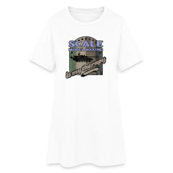 Thérapie de modélisme - Robe T-shirt Femme - blanc - Devant