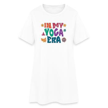 À l’époque du yoga - Robe T-shirt Femme - blanc - Devant