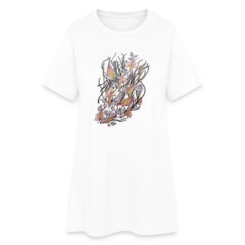 Réseaux floraux de ranoncule - Robe T-shirt Femme - blanc - Devant