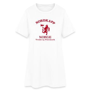 Nordkapp Norge Norway Norwegen - Frauen T-Shirt-Kleid - Weiß - Vorne