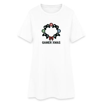 Gamer Xmas Controller Wreath - Women’s T-Shirt Dress - white - Front