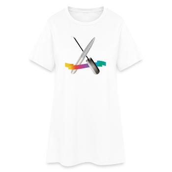 Outils de manucure avec illustration dégradée - Robe T-shirt Femme - blanc - Devant