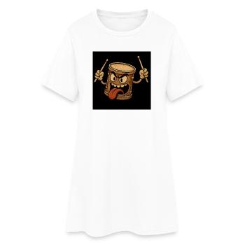 Aggressive Drum Monster - Women’s T-Shirt Dress - white - Front