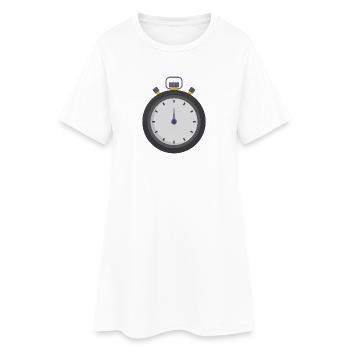 Stoppuhr - Frauen T-Shirt-Kleid - Weiß - Vorne