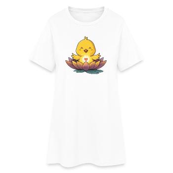 Lumière Cœur de Poussin Lotus - Robe T-shirt Femme - blanc - Devant