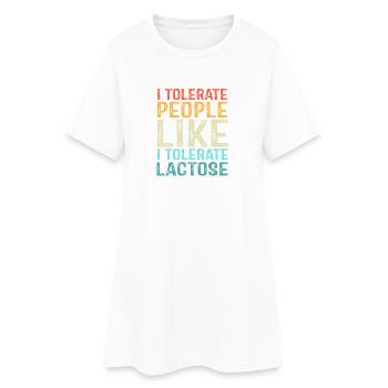 Flatulence, allergie au lait, intolérance au lactose - Robe T-shirt Femme - blanc - Devant