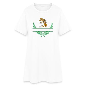 Rabbit Laurel Wreath with Namespace - Women’s T-Shirt Dress - white - Front