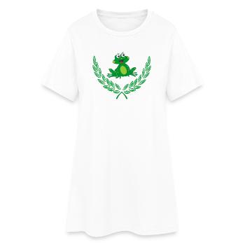 Couronne de grenouille en laurier vert – Félicitations - Robe T-shirt Femme - blanc - Devant
