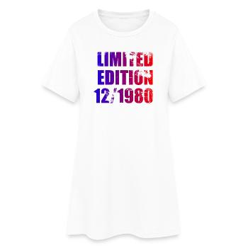 45. Geburtstag Limited Edition 12/1980 - Frauen T-Shirt-Kleid - Weiß - Vorne