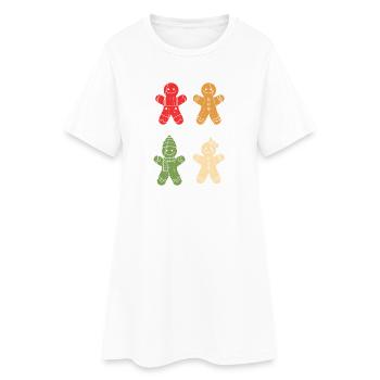 Noël en pain d’épices du Père Noël - Robe T-shirt Femme - blanc - Devant