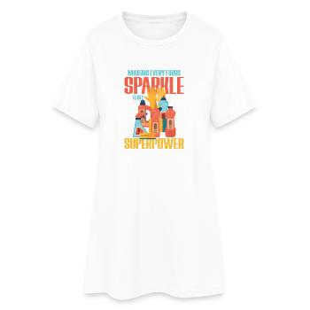 Glanzheld Cleaning Superpower - Women’s T-Shirt Dress - white - Front