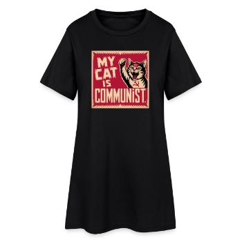 My Cat is Communist - Funny Cat Propaganda T-Shirt - Women’s T-Shirt Dress - black - Front