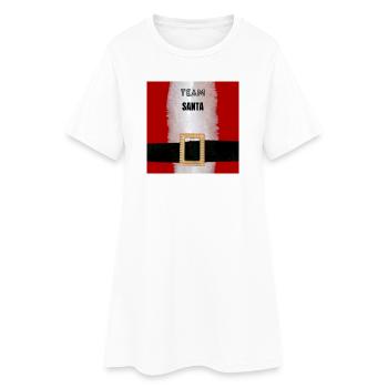 Motif de ceinture de l’équipe Père Noël - Robe T-shirt Femme - blanc - Devant