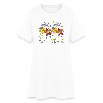 Fleur - Robe T-shirt Femme - blanc - Devant