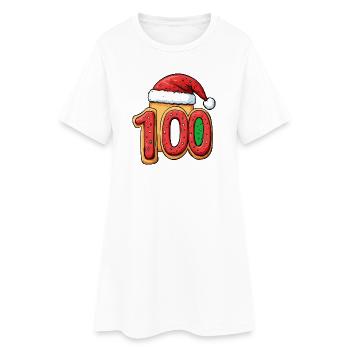 100 Zahl Keks Weihnachten - Frauen T-Shirt-Kleid - Weiß - Vorne