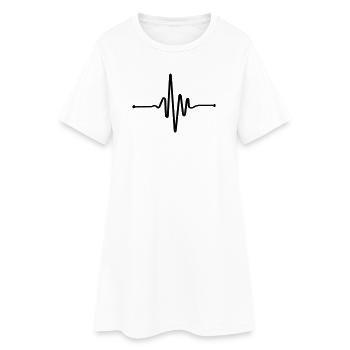 Heart Beat Frequenz Linie - Frauen T-Shirt-Kleid - Weiß - Vorne