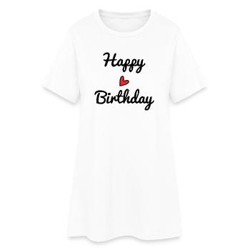 ALLES GUTE ZUM GEBURTSTAG. ALLES GUTE ZUM GEBURTSTAG. JAHRESTAG. - Frauen T-Shirt-Kleid - Weiß - Vorne
